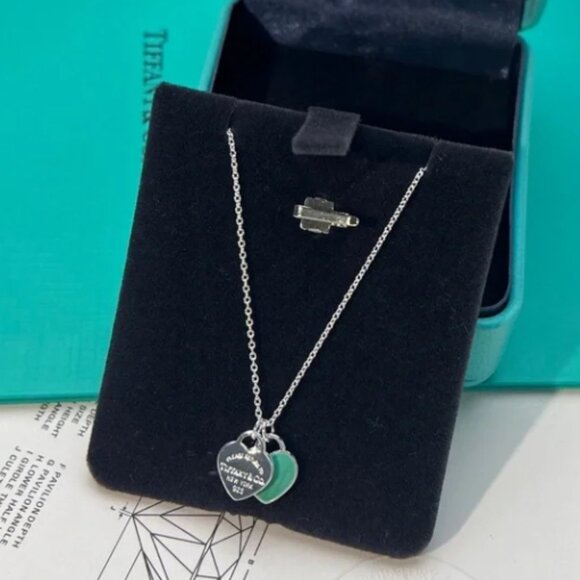 Tiffany & Co. Silver Double Heart Necklace - Picture 1 of 6